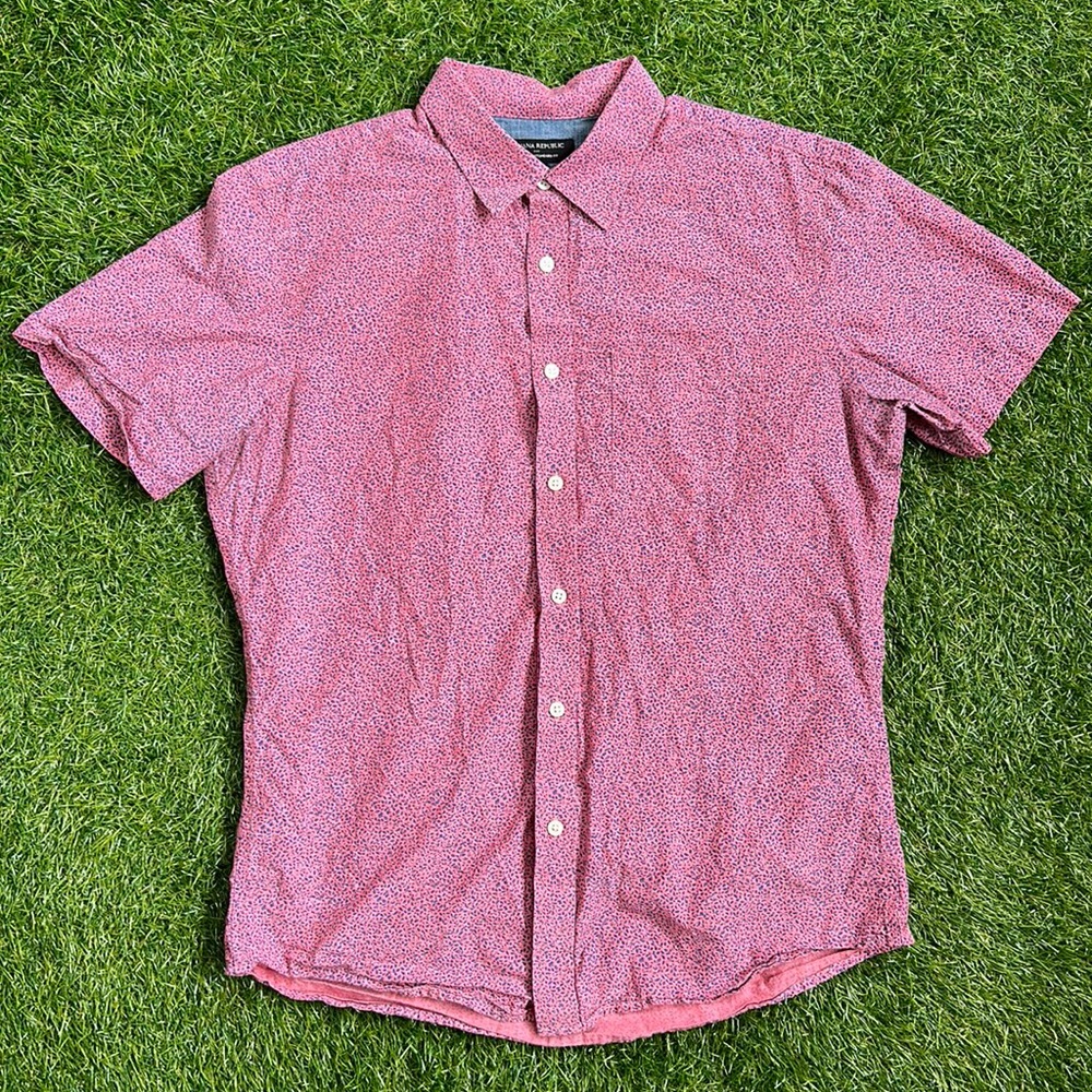 Banana Republic Floral Print Short Sleeve Button-down Shirt